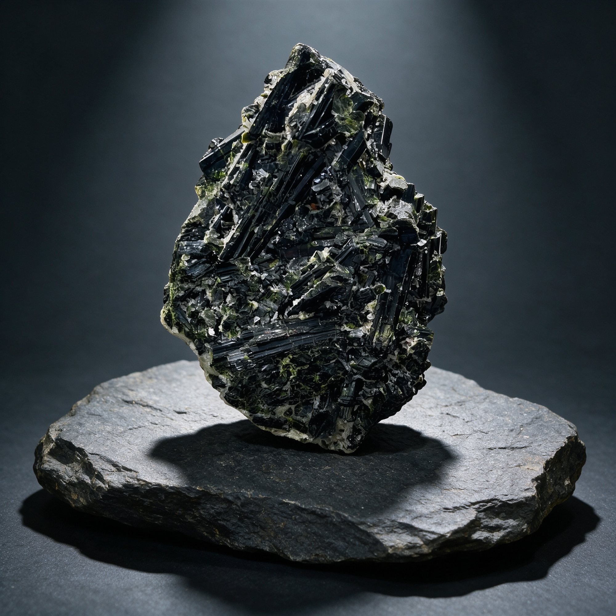 Epidote with Black Tourmaline (Schorl) — Pakistan
