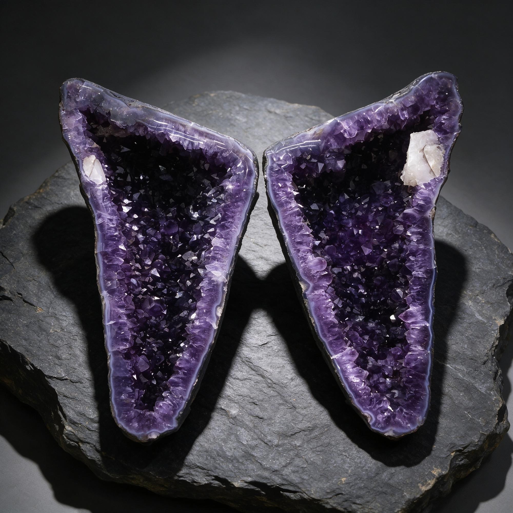 Amethyst "Butterfly" Geode with Clear Quartz — Brazil