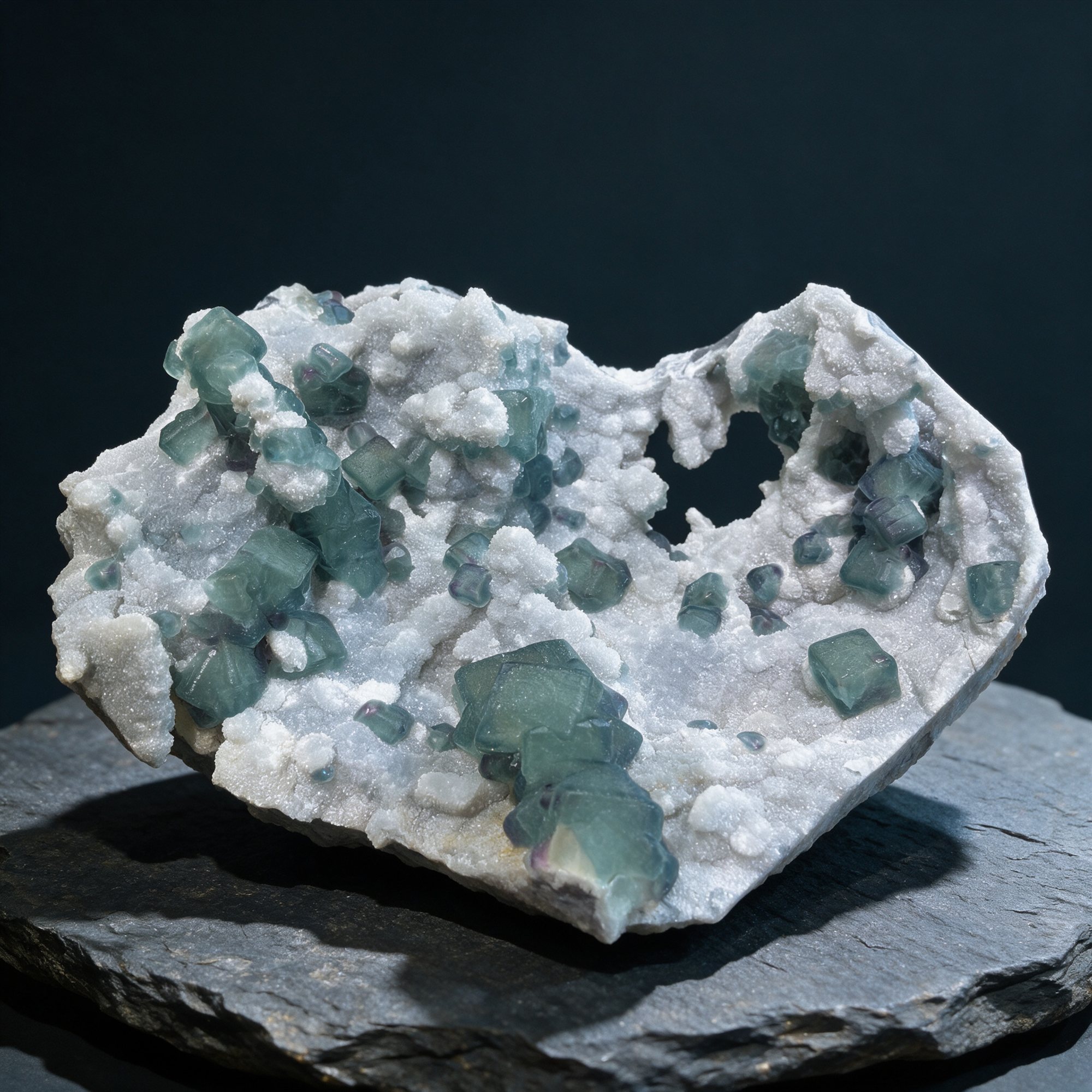 Morandi-Green Fluorite with Clear Quartz — Fujian, China