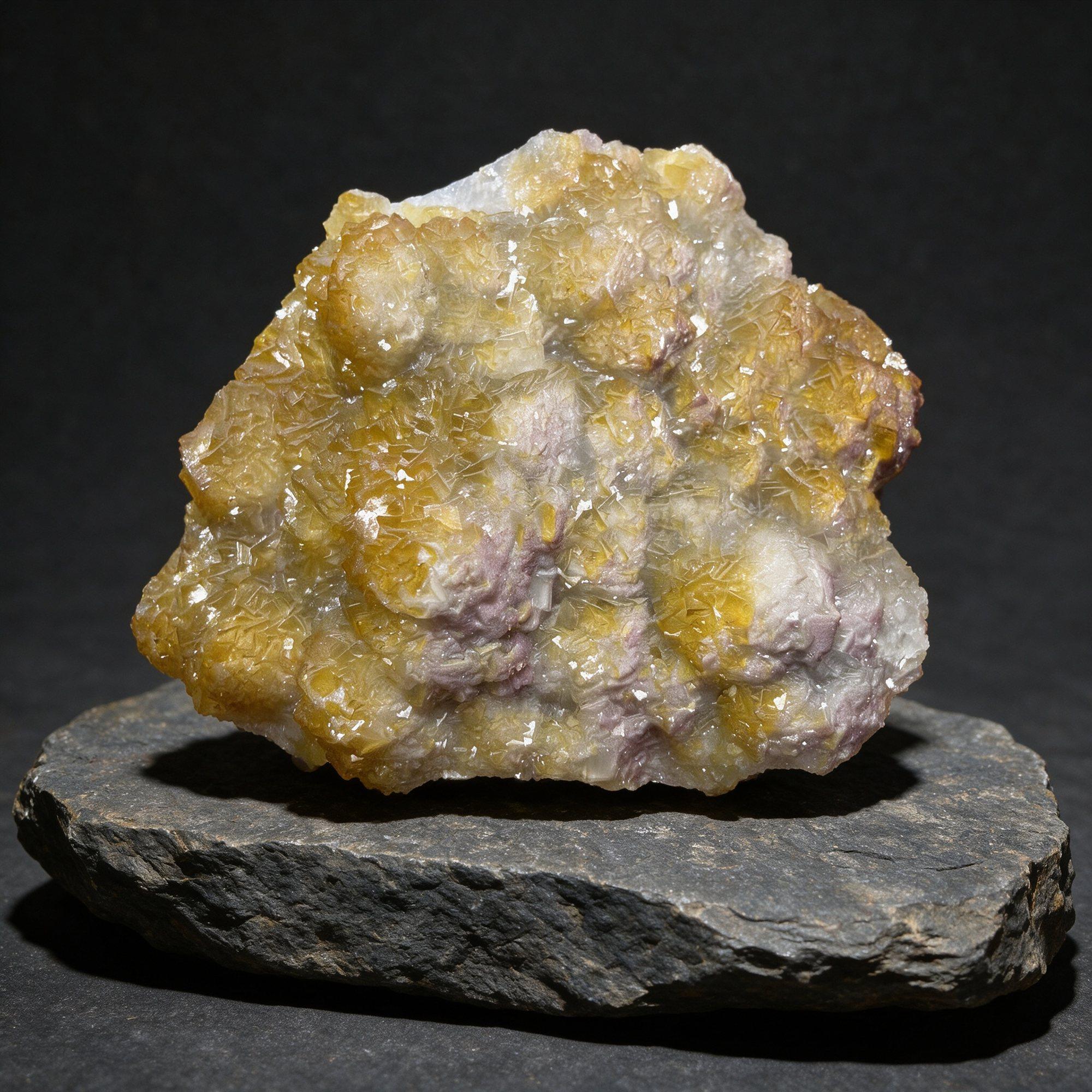 Yellow Fluorite with Barite — Xinyang, Henan, China