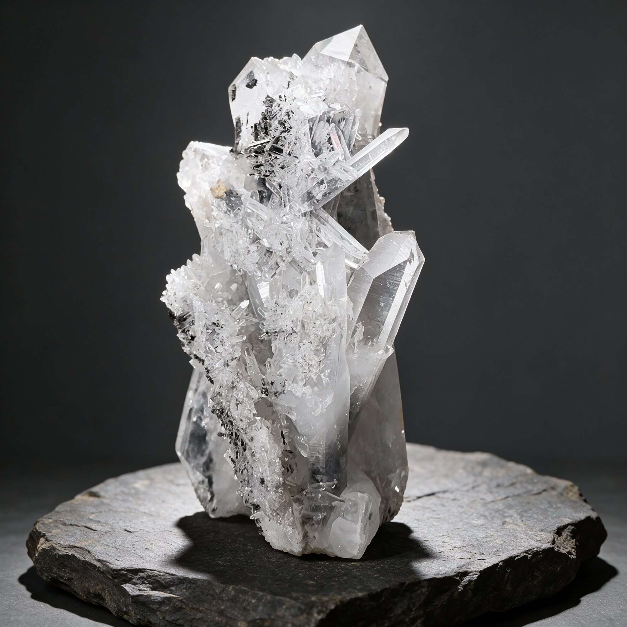 Clear Quartz Master Crystal with Needle Skirt — Sichuan, China