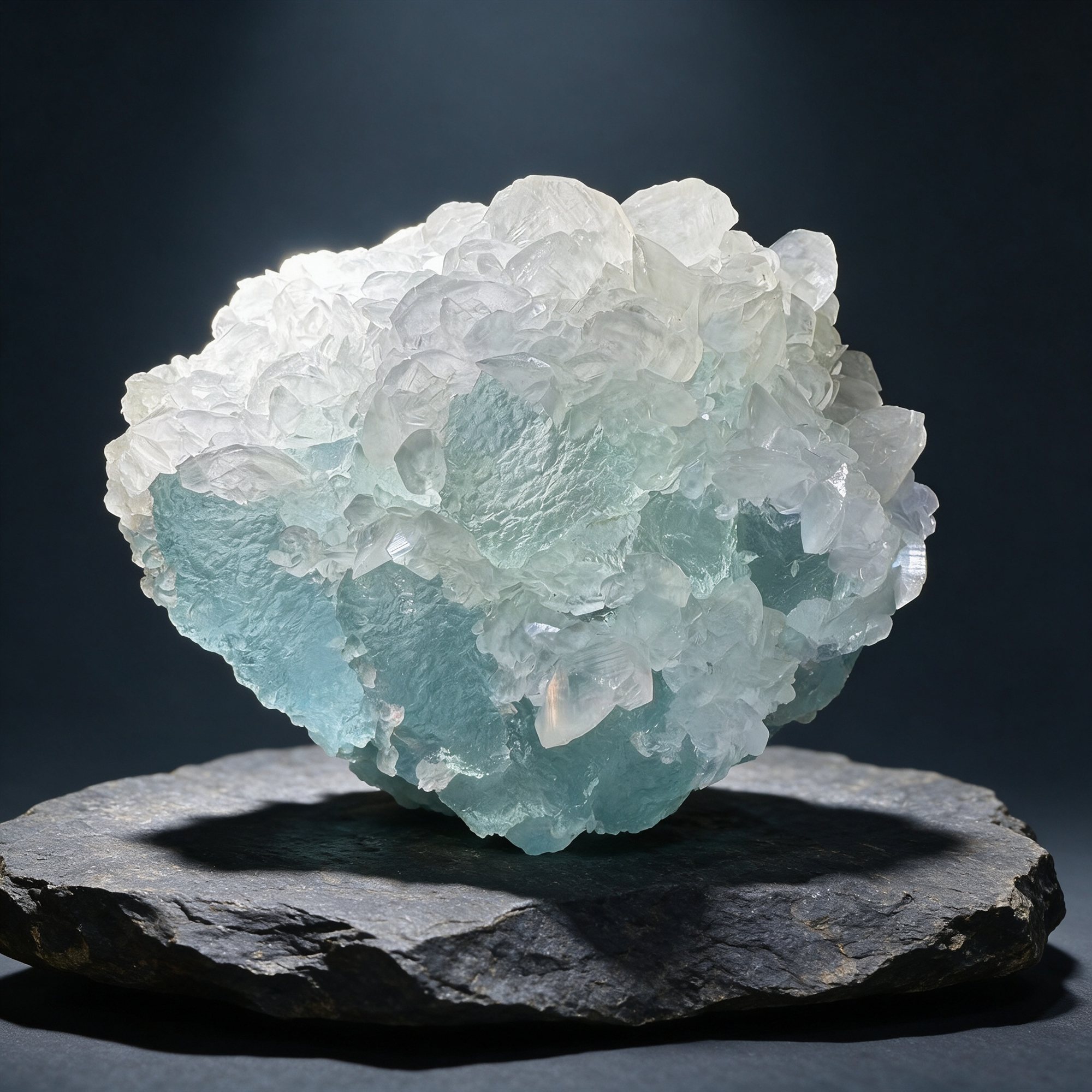 Blue-White Fluorite with Calcite — Fujian, China