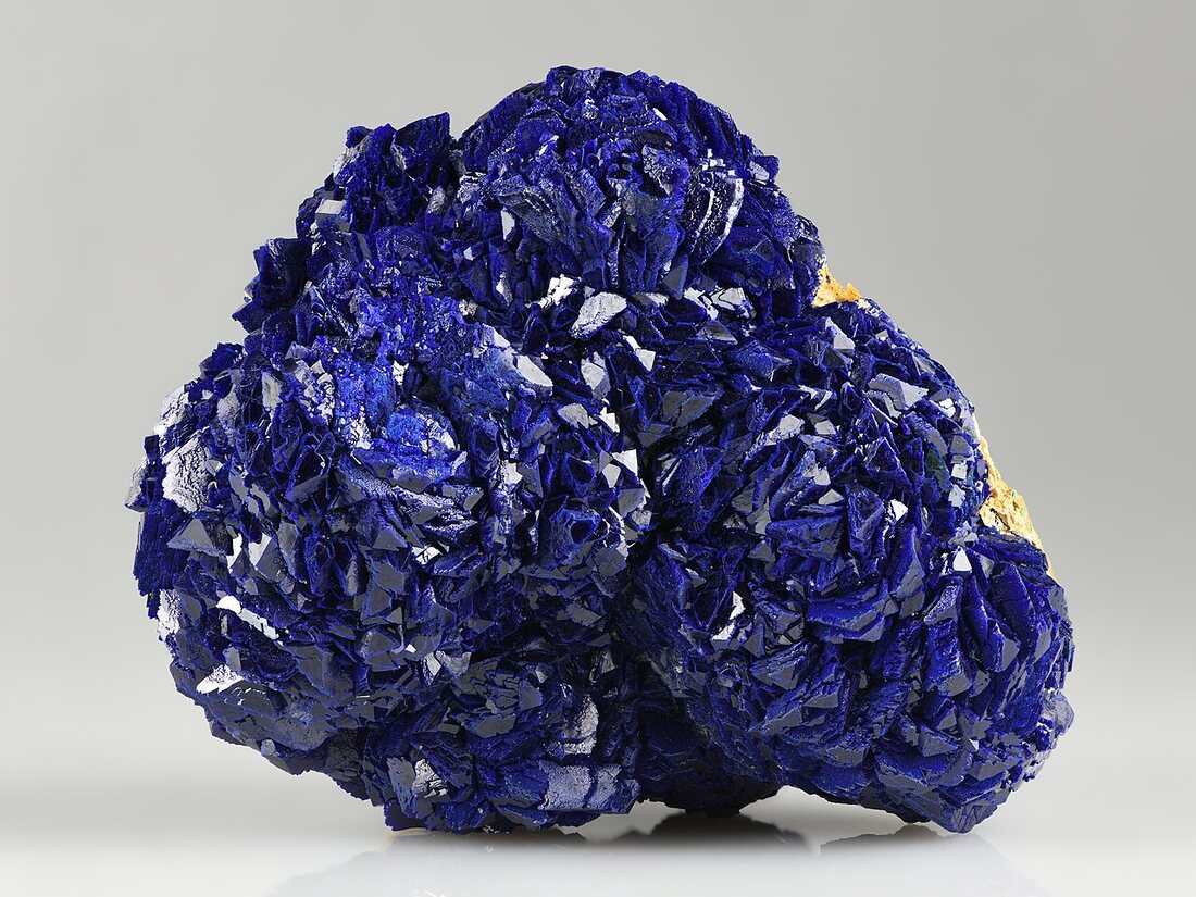 Azurite specimen — electric-blue crystals with adamantine lustre